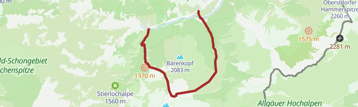 Route map: Skitour von Baad auf das Karlstor